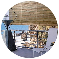 Bamboo blinds Dubai with beach view