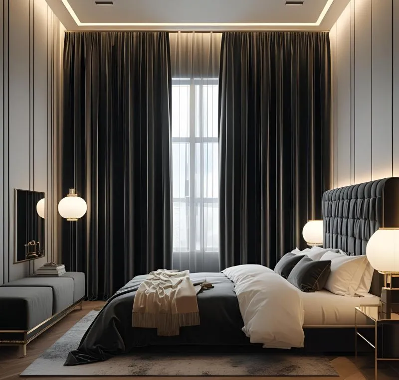 Bedroom velvet curtains Dubai
