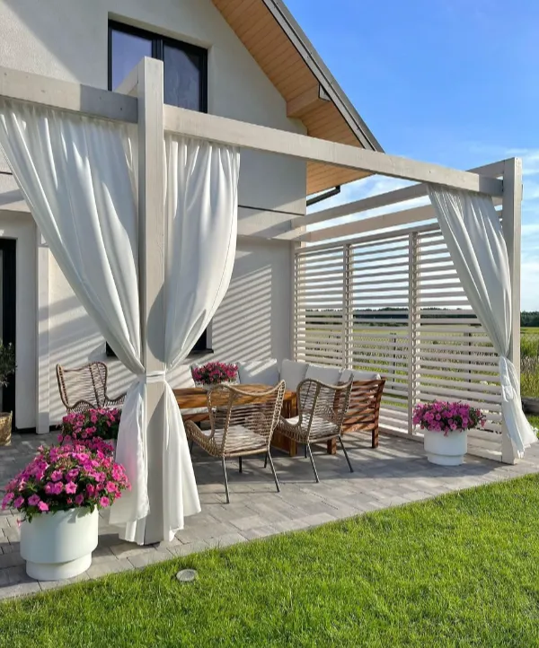 White Patio Outdoor Curtains in Dubai