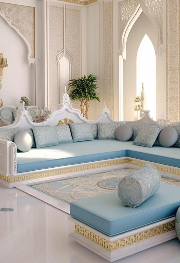 Arabic majlis Dubai with luxury sofa arrangement
