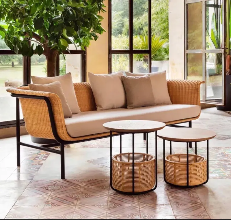 Wooden 3 seater sofa Dubai